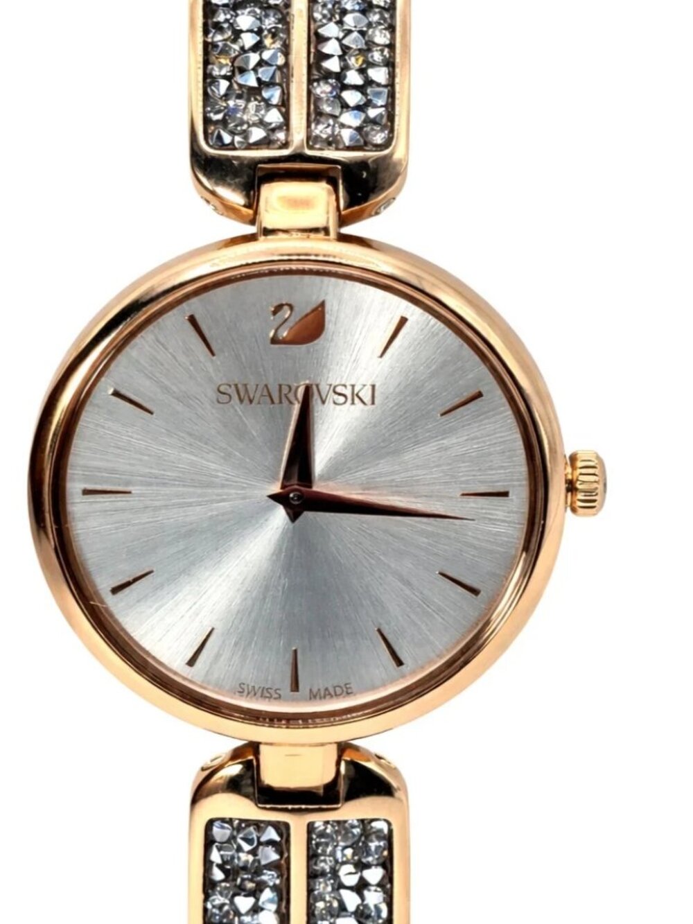 Swarovski Women’s Rose Gold Crystal Bracelet Watch Swiss Made Quartz Dress Watch
